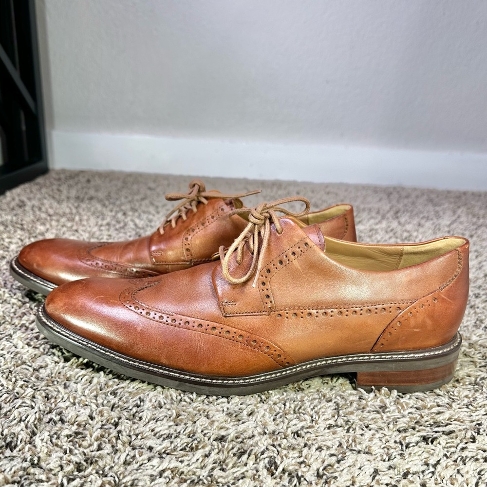 Cole Haan Men's Warren Wingtip Oxford British Tan Style C20322 Size 10 M Dress